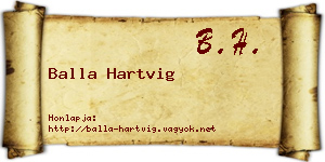 Balla Hartvig névjegykártya